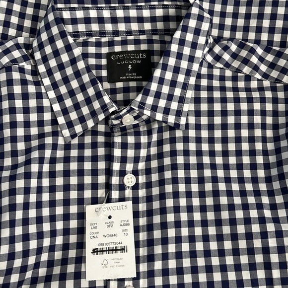 J. Crew Crewcuts Boys' Ludlow shirt AJ086 Classic Navy 10 - Picture 3 of 5